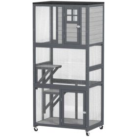 Pet Stairs Cat Climbing Tower Cat House (Option: Gray)