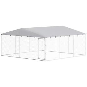 15 x 15 x 7 Dog Kennel Outdoor for Small Medium Large Dogs with Waterproof Roof, Silver (Option: Silver-1850x330x180 mm)