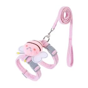 Kitten Harness Vest With Wing Decoration, Strap Set For Cats And Small Dogs, Adjustable Pet Cat Harness Accessories (Option: Pink-S)