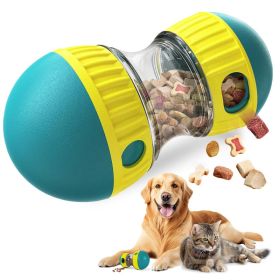 Dog Puzzle Toy, Adjustable Treat Dispensing Ball Food Dispenser Tough Slow Feeder Puppy Enrichment Training Toy Pet Interactive Chase Toys For Sm (Option: Green)