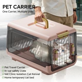 Pink Aviation Enclosed Cat Litter Box With Handle, Spacious Anti Tracking Cat Toilet, Ideal Choice For Indoor Cats And Travel (Option: Default)