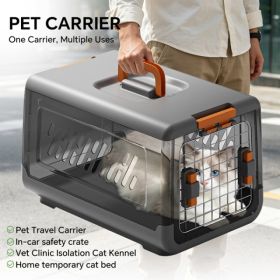 Grey Aviation Enclosed Cat Litter Box With Handle, Spacious Anti Tracking Cat Toilet, Ideal Choice For Indoor Cats And Travel (Option: Default)