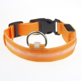 LED Luminous Pet Dog Collar Night (Option: Orange Light-M)
